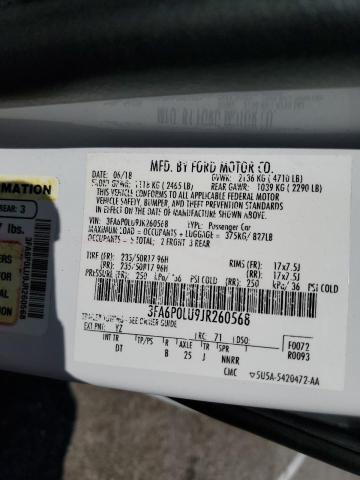 VIN 3FA6P0LU9JR260568 2018 Ford Fusion, Se Hybrid no.12