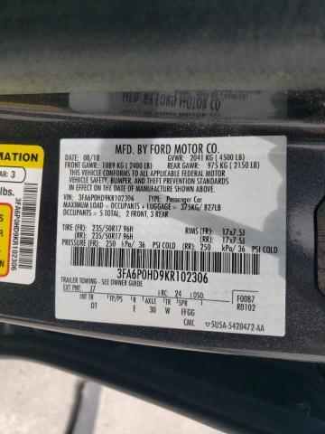 VIN 3FA6P0HD9KR102306 2019 Ford Fusion, SE no.13