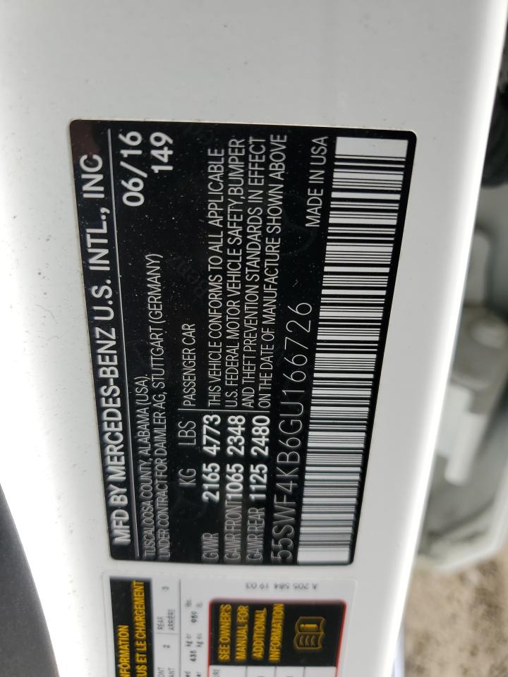 55SWF4KB6GU166726 2016 Mercedes-Benz C 300 4Matic