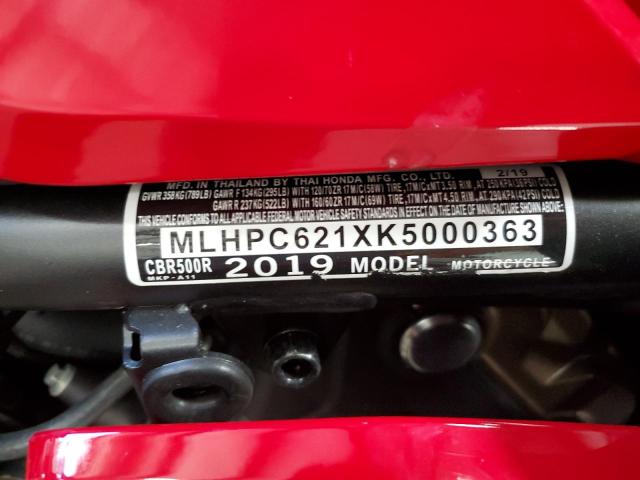 2019 HONDA CBR500 R - MLHPC621XK5000363