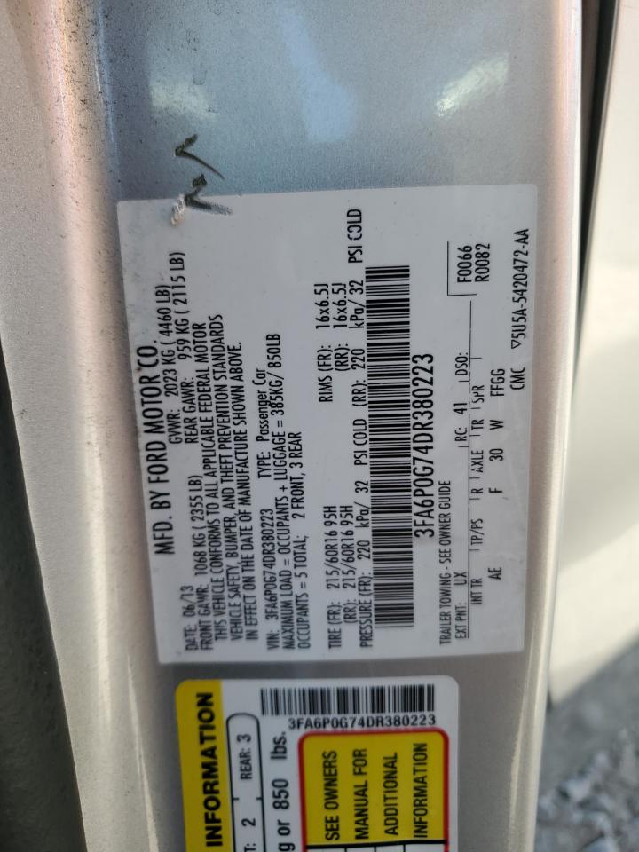 3FA6P0G74DR380223 2013 Ford Fusion S