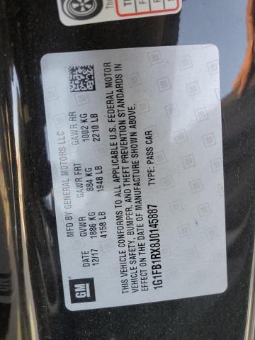 2018 CHEVROLET CAMARO LT - 1G1FB1RX8J0145887