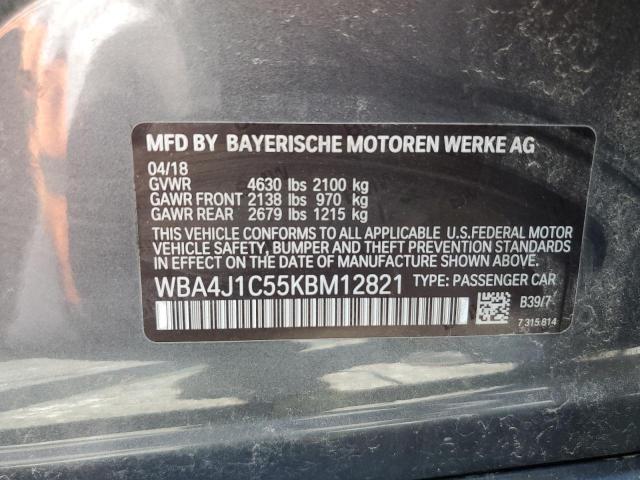 VIN WBA4J1C55KBM12821 2019 BMW 4 Series, 430I Gran ... no.12