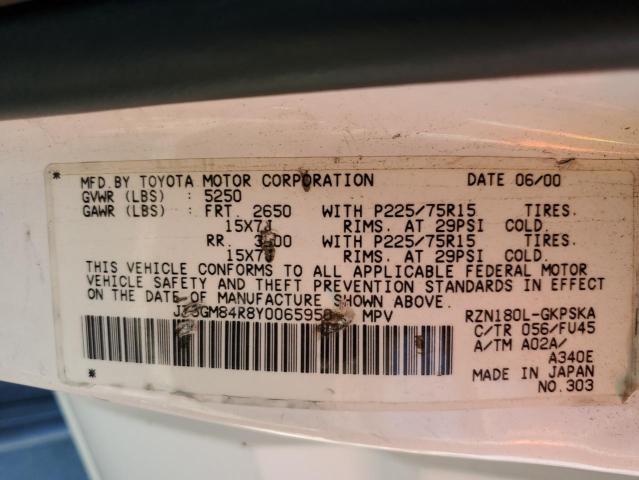 2000 Toyota 4Runner VIN: JT3GM84R8Y0065950 Lot: 61768514