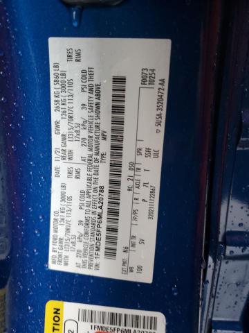 2021 FORD BRONCO FIR 1FMDE5FP6MLA20788