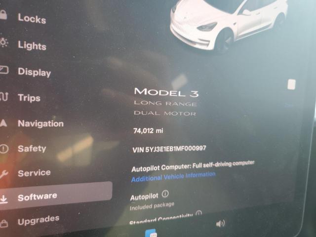 2021 TESLA MODEL 3 - 5YJ3E1EB1MF000997