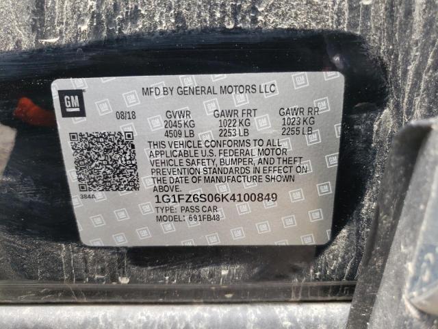 2019 CHEVROLET BOLT EV PR - 1G1FZ6S06K4100849