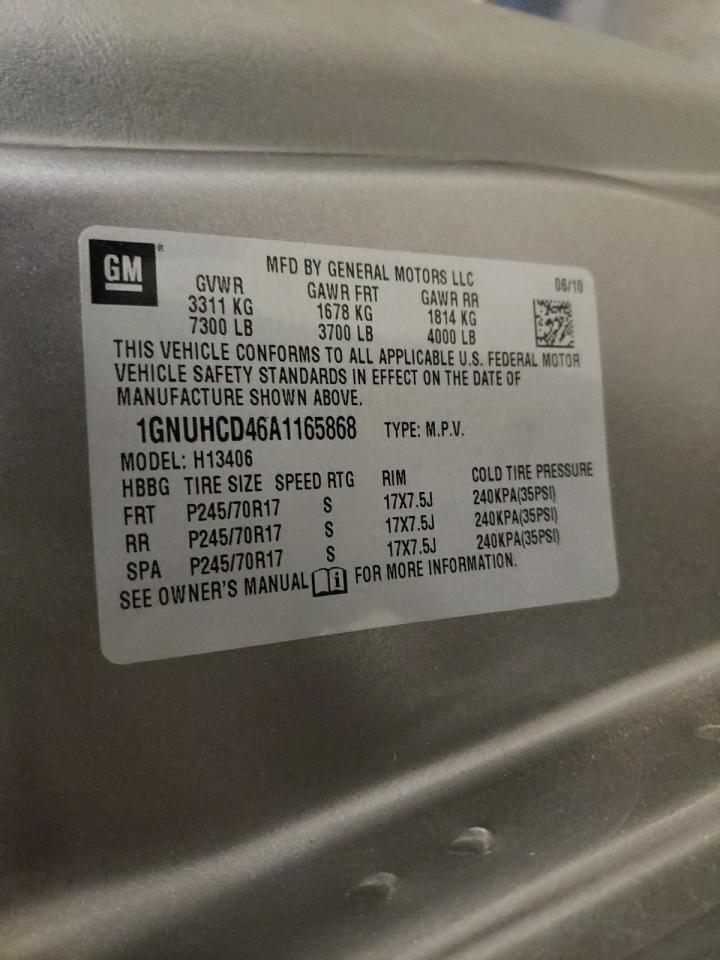 1GNUHCD46A1165868 2010 Chevrolet Express G1500 Lt