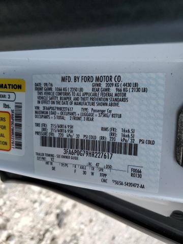 2017 FORD FUSION S - 3FA6P0G79HR227617