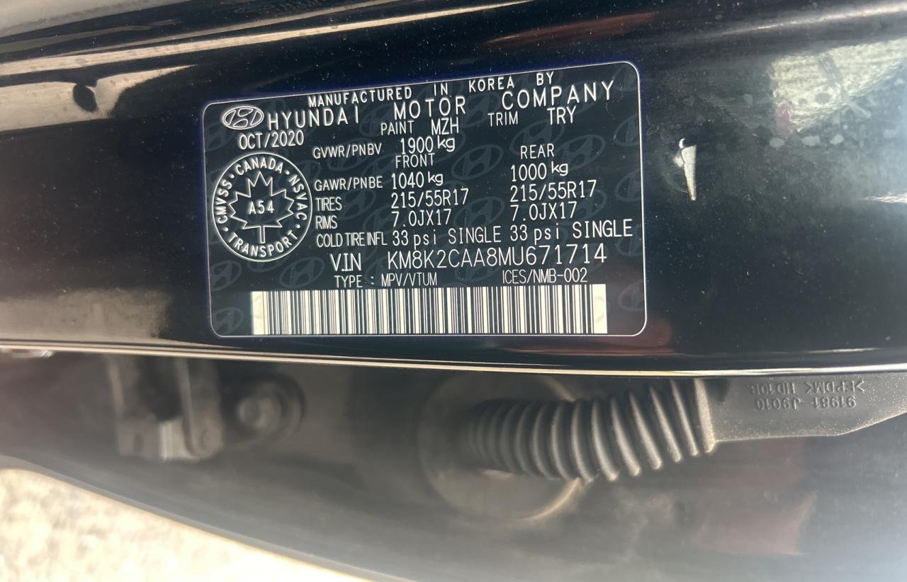 KM8K2CAA8MU671714 2021 Hyundai Kona Sel