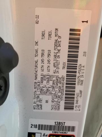 2022 TOYOTA TUNDRA CRE - 5TFKB5DB1NX014807