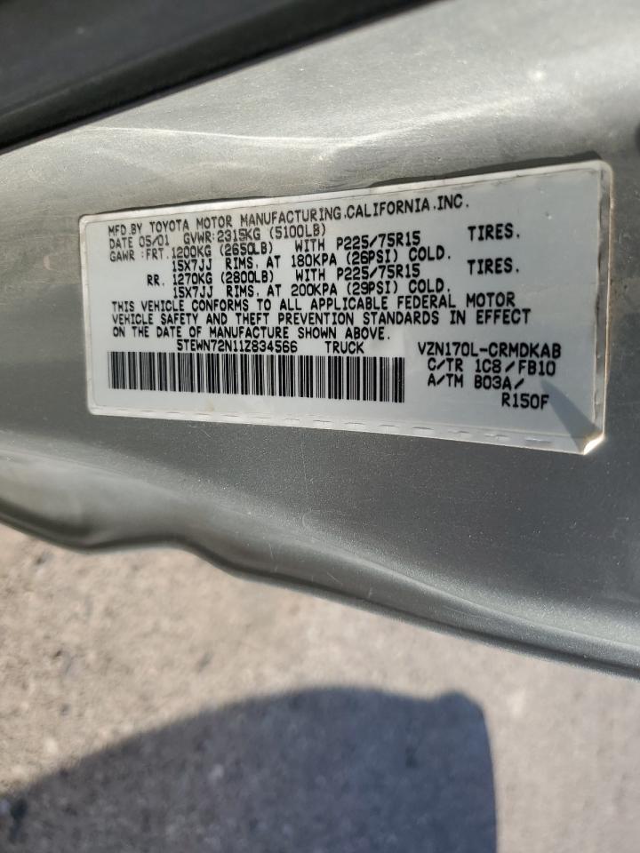 5TEWN72N11Z834566 2001 Toyota Tacoma Xtracab