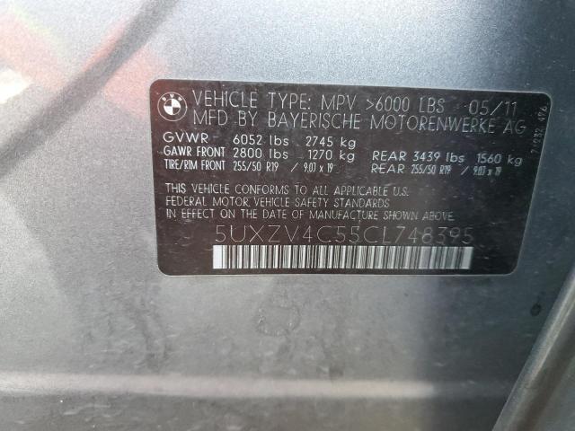 2012 BMW X5 xDrive35I VIN: 5UXZV4C55CL748395 Lot: 62570454