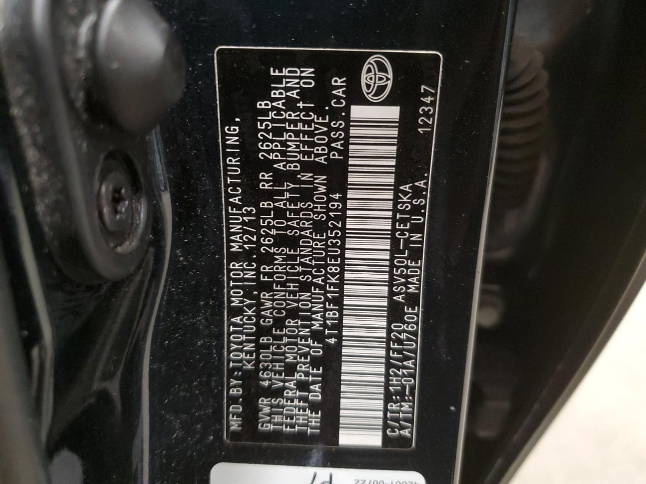 4T1BF1FK8EU352194 2014 Toyota Camry L