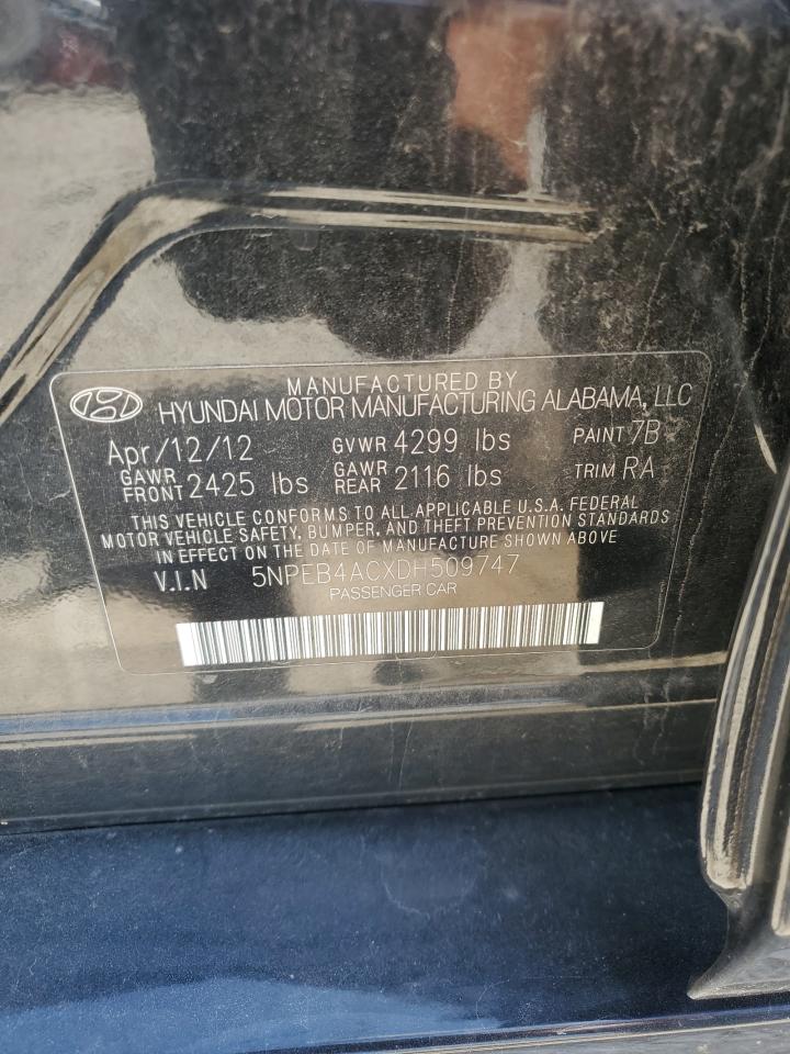 5NPEB4ACXDH509747 2013 Hyundai Sonata Gls
