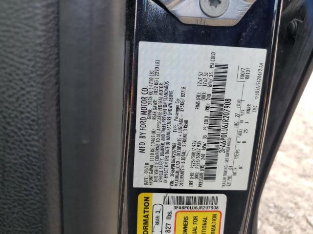 VIN 3FA6P0LU6JR207908 2018 Ford Fusion, Se Hybrid no.12