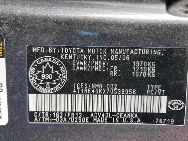 2007 Toyota Camry Ce VIN: 4T1BE46KX7U538956 Lot: 61201364