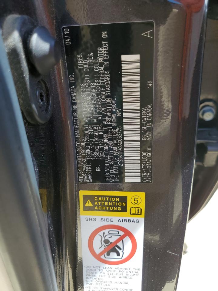 2T2BK1BA2AC062775 2010 Lexus Rx 350