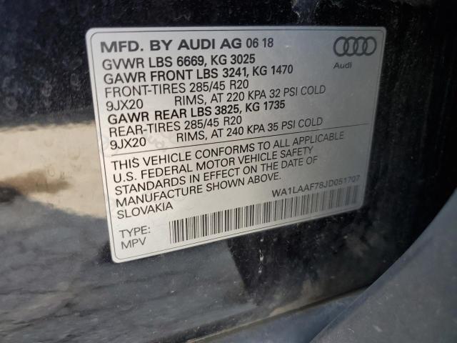 VIN WA1LAAF78JD051707 2018 Audi Q7, Premium Plus no.13