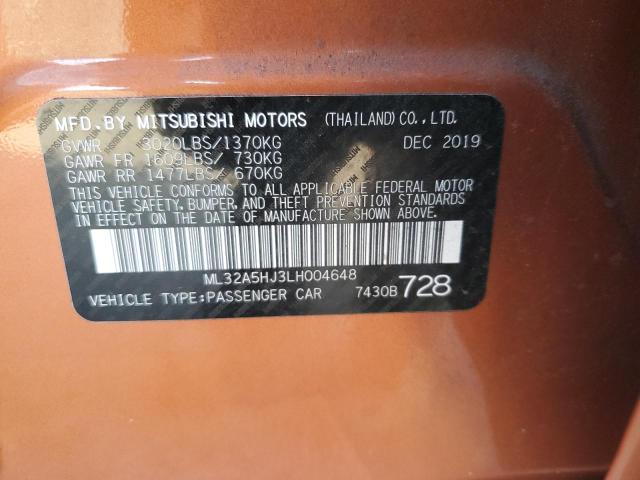 2020 MITSUBISHI MIRAGE LE ML32A5HJ3LH004648