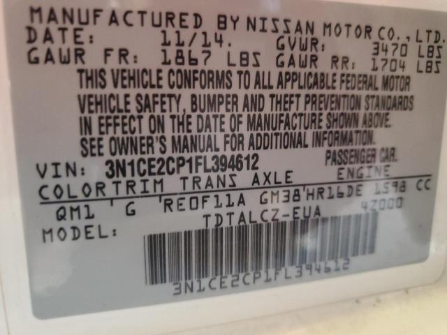2015 Nissan Versa Note S VIN: 3N1CE2CP1FL394612 Lot: 62039034