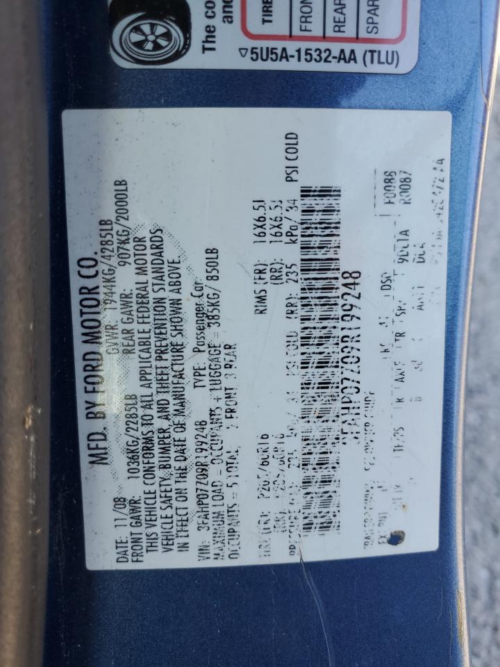 3FAHP07Z09R199248 2009 Ford Fusion Se