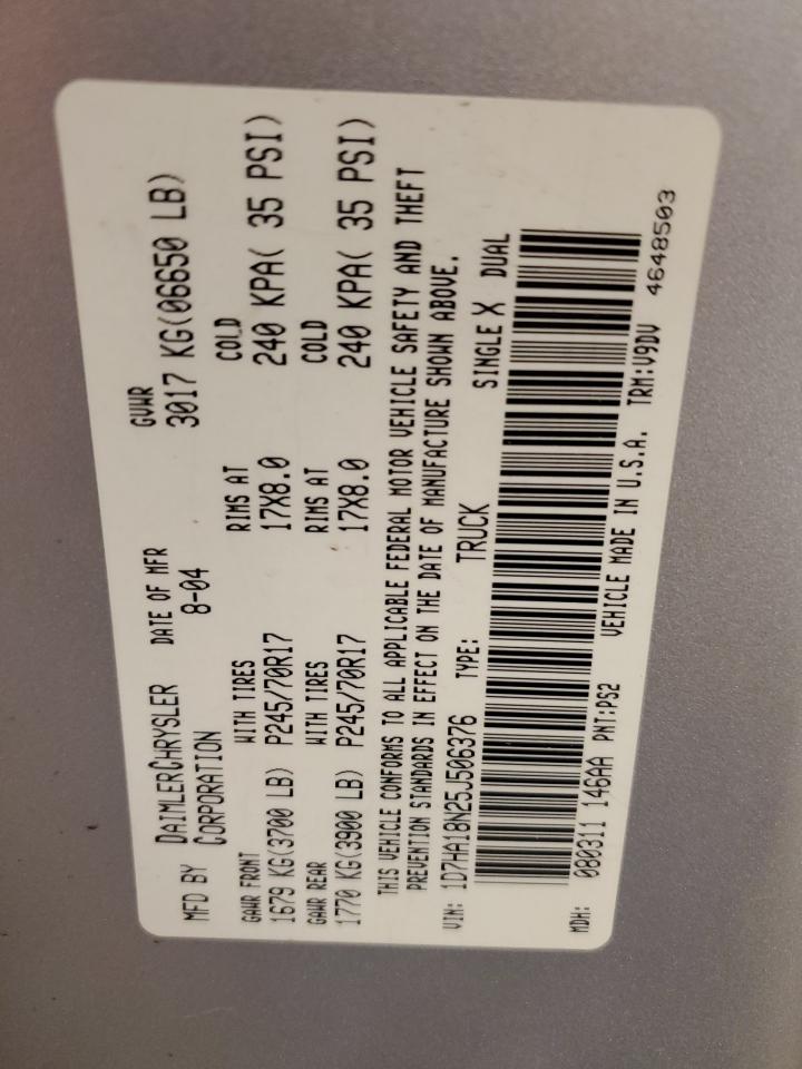 1D7HA18N25J506376 2005 Dodge Ram 1500 St