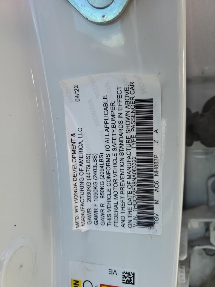 1HGCV2F3XMA007700 2021 Honda Accord Sport