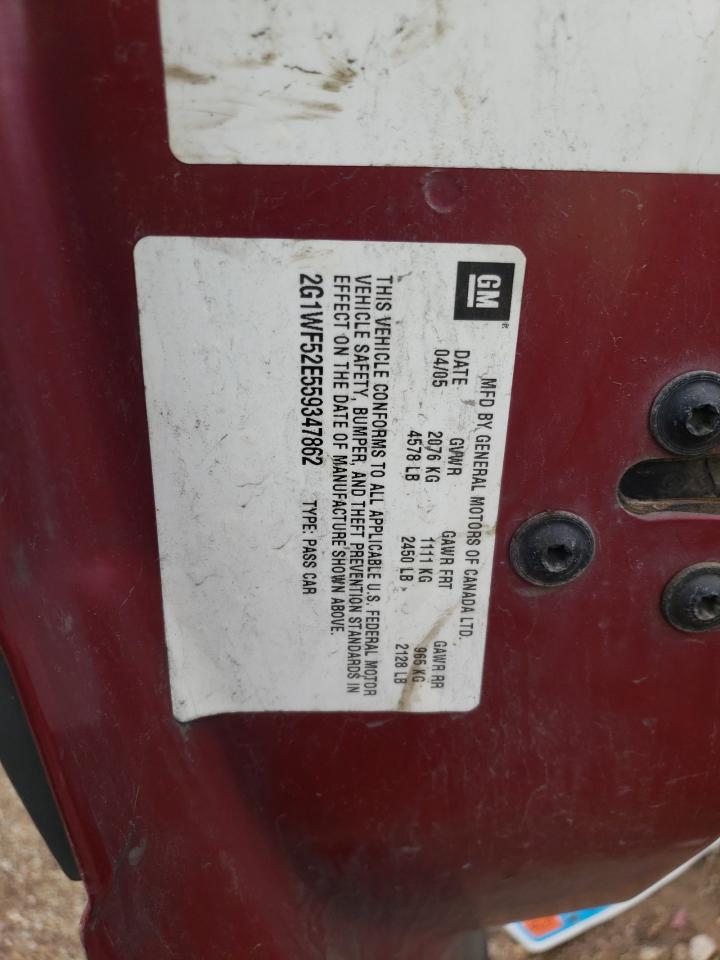 2G1WF52E559347862 2005 Chevrolet Impala