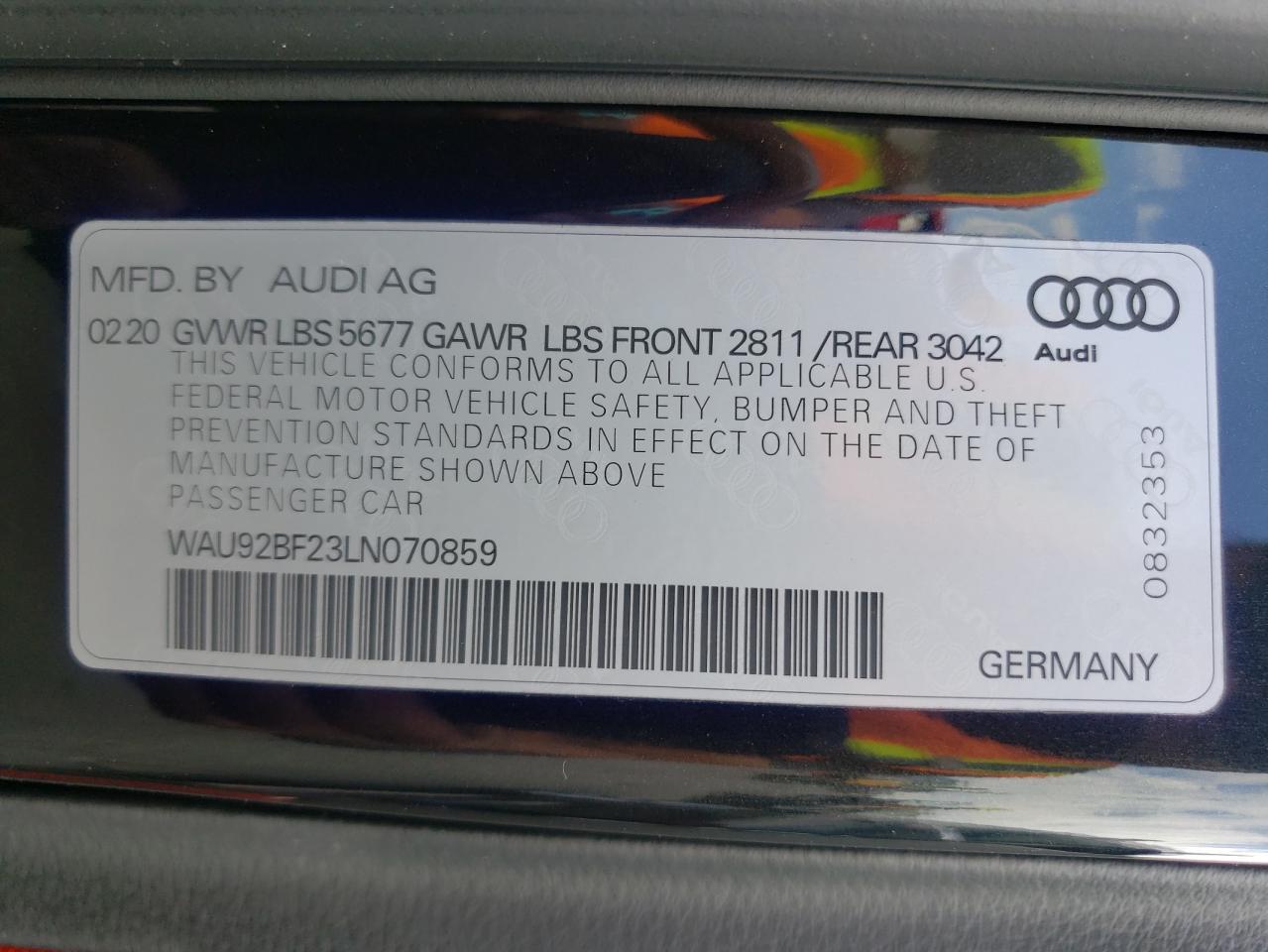 WAU92BF23LN070859 2020 Audi A6 Allroad Prestige