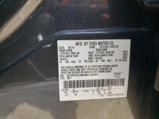 2016 FORD EDGE SEL - 2FMPK3J90GBC42962
