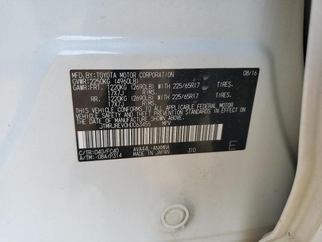 2017 Toyota Rav4 Hv Le VIN: JTMRJREV0HD063455 Lot: 61604224