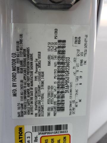 2016 FORD FUSION TIT - 3FA6P0SU1GR236033