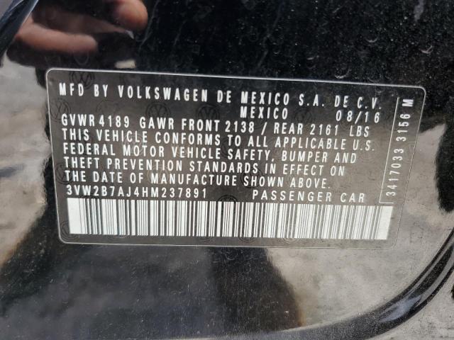 2017 Volkswagen Jetta S VIN: 3VW2B7AJ4HM237891 Lot: 60934984