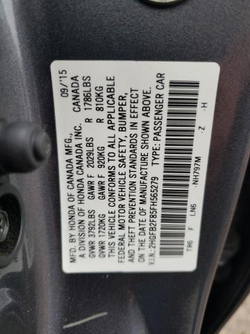 2015 HONDA CIVIC EX - 2HGFB2F85FH565279