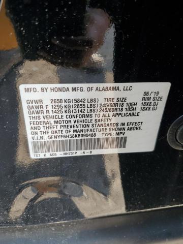 2019 HONDA PILOT EXL - 5FNYF6H58KB090488