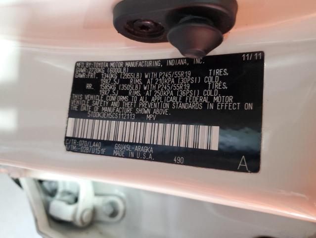 2012 Toyota Highlander Limited VIN: 5TDDK3EH5CS112113 Lot: 62618564