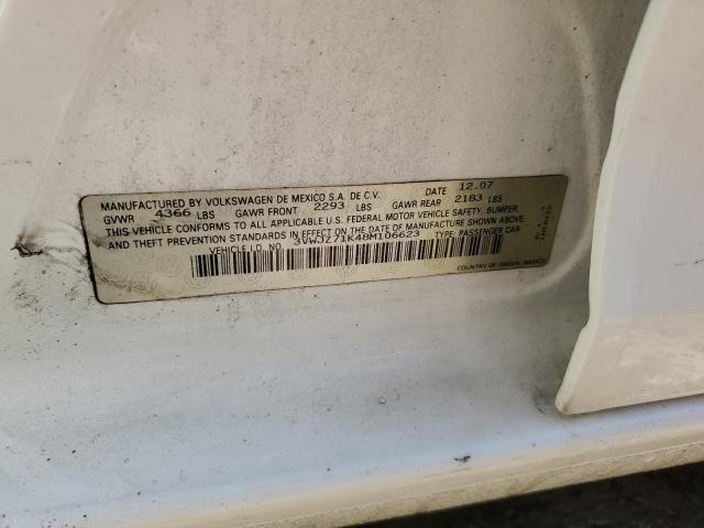 2008 Volkswagen Jetta S VIN: 3VWJZ71K48M106623 Lot: 60930284