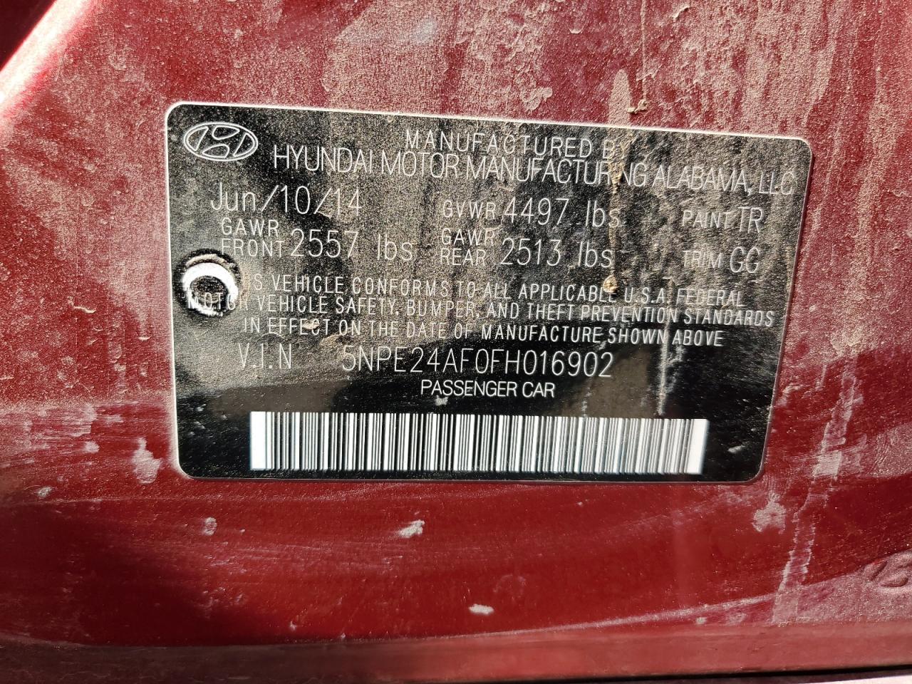 5NPE24AF0FH016902 2015 Hyundai Sonata Se