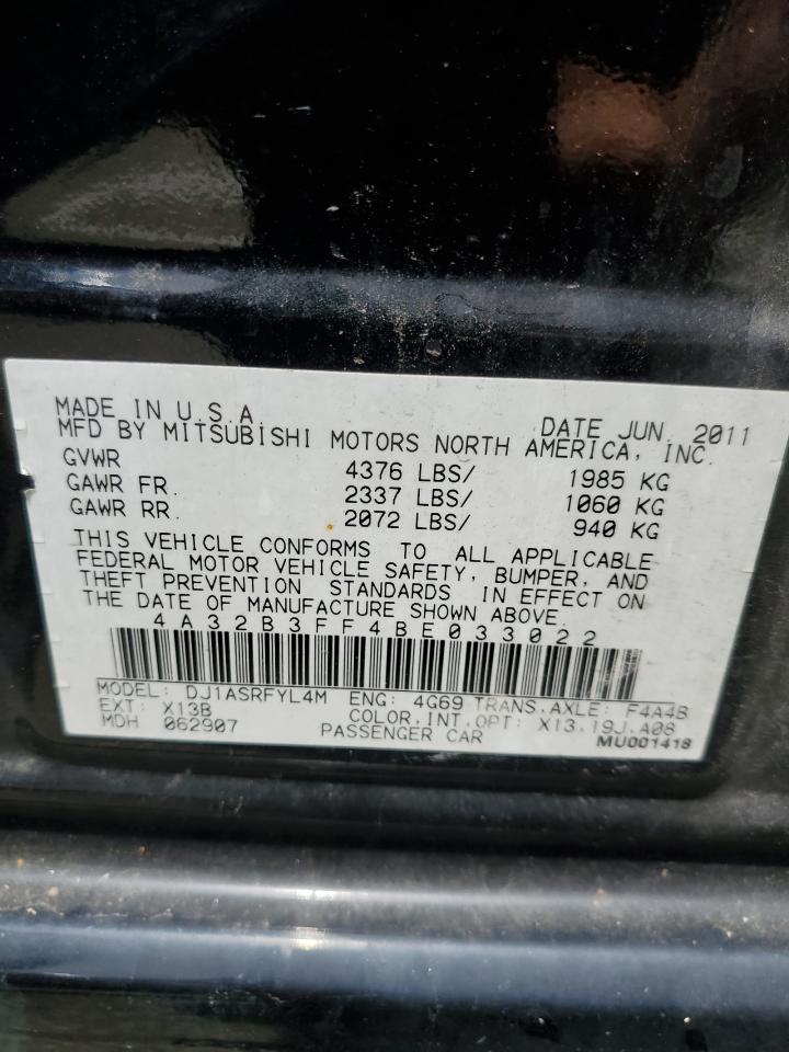 4A32B3FF4BE033022 2011 Mitsubishi Galant Es