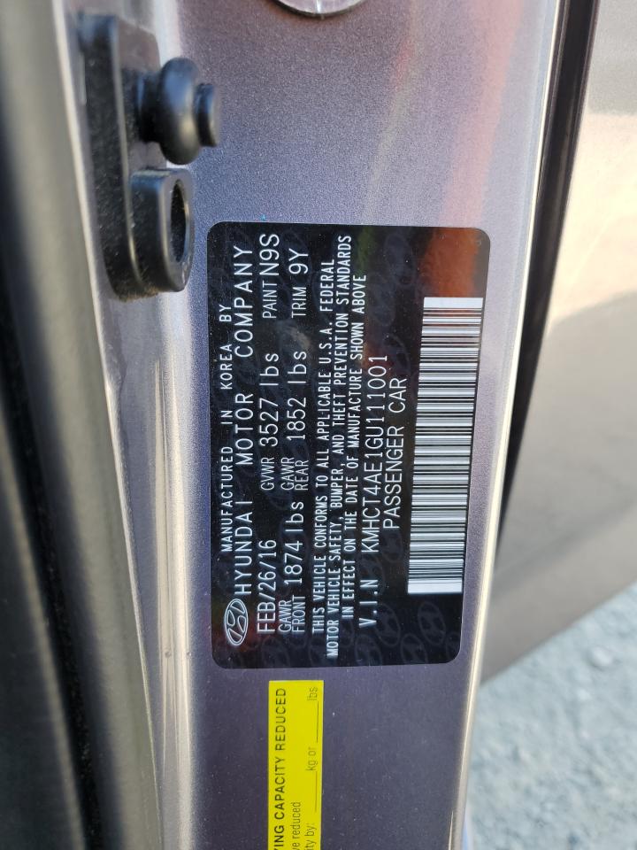 KMHCT4AE1GU111001 2016 Hyundai Accent Se