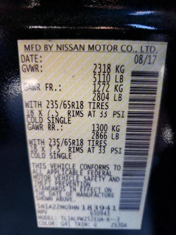 2017 Nissan Murano S VIN: 5N1AZ2MG9HN183941 Lot: 61106474