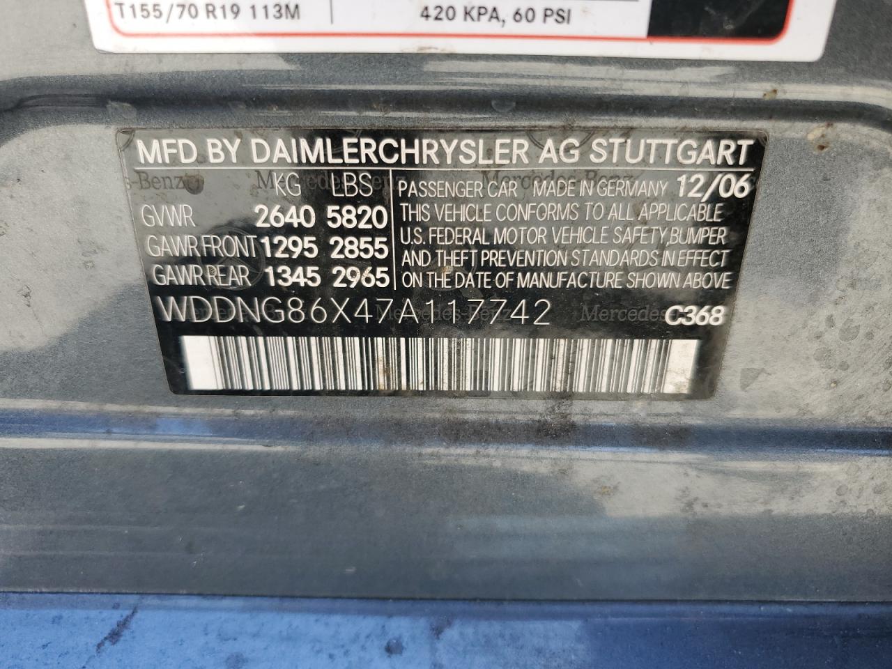 WDDNG86X47A117742 2007 Mercedes-Benz S 550 4Matic