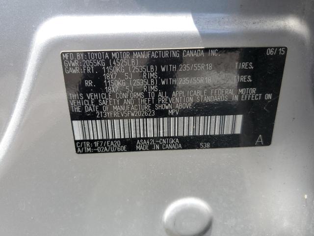2015 Toyota Rav4 Limited VIN: 2T3YFREV5FW202623 Lot: 62567854