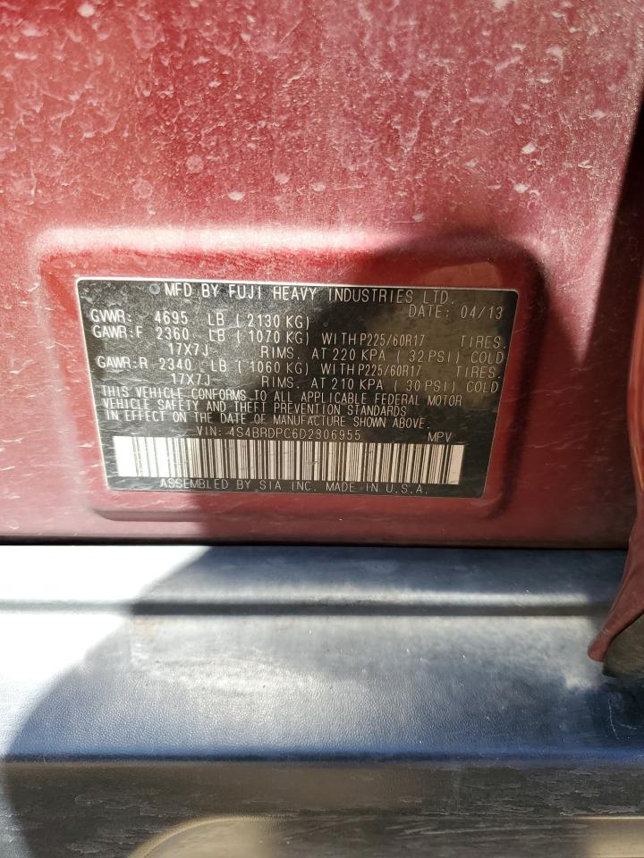 4S4BRDPC6D2306955 2013 Subaru Outback 3.6R Limited