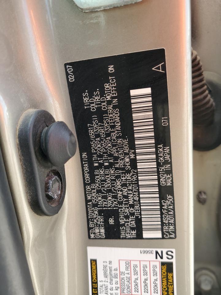 JTEBU14R470119672 2007 Toyota 4Runner Sr5