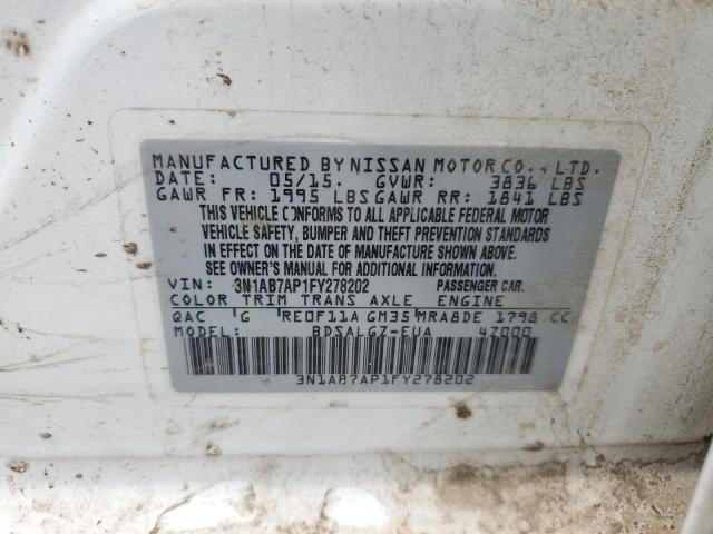 VIN 3N1AB7AP1FY278202 2015 Nissan Sentra, S no.12