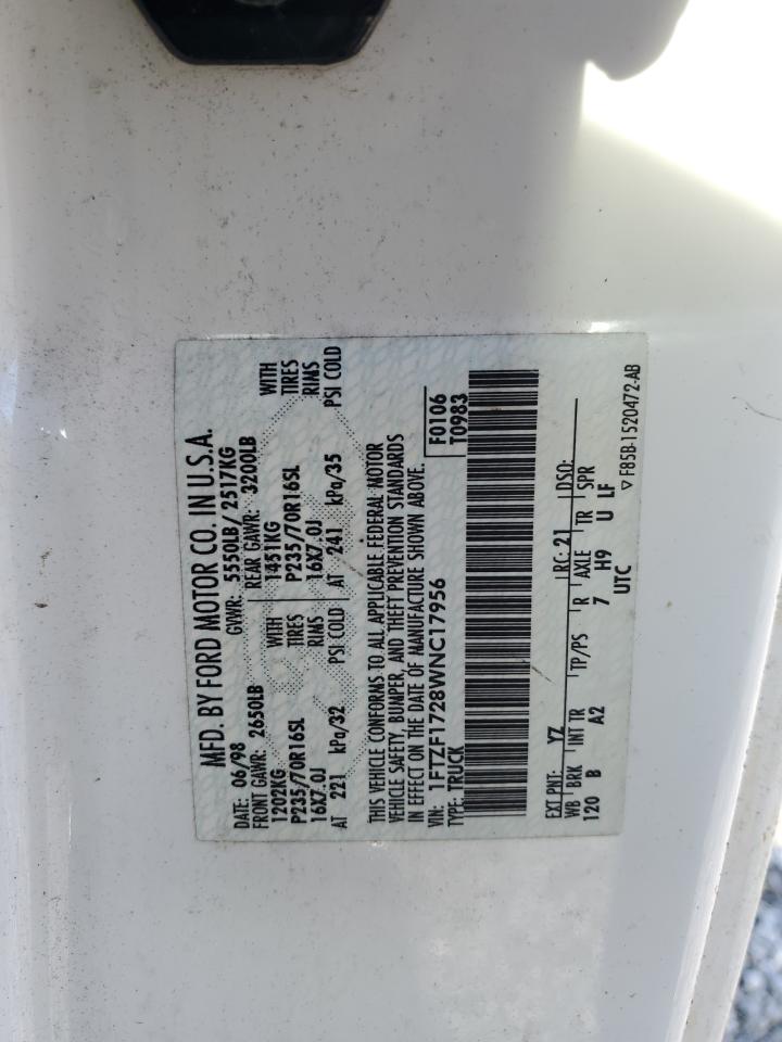 1FTZF1728WNC17956 1998 Ford F150