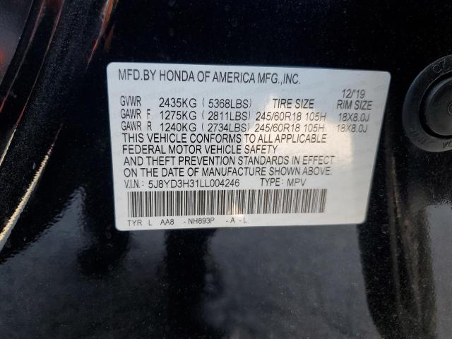 2020 Acura Mdx VIN: 5J8YD3H31LL004246 Lot: 61517424