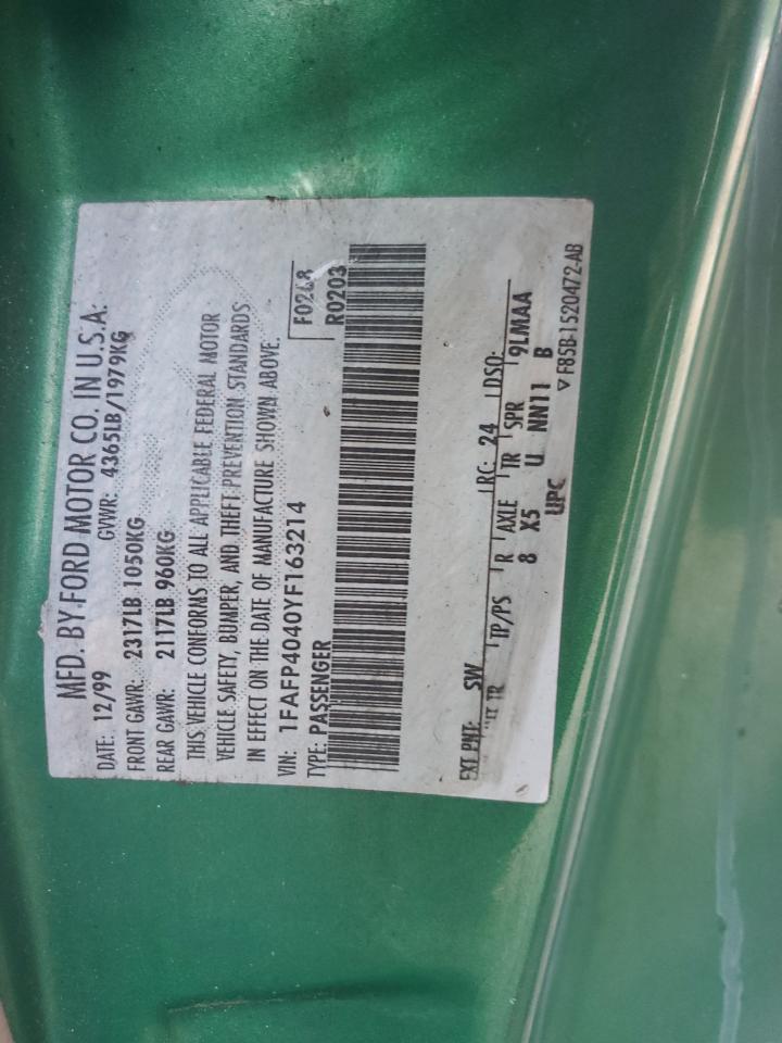 1FAFP4040YF163214 2000 Ford Mustang